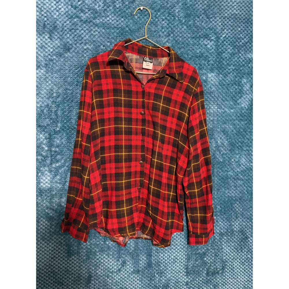 ALI MILES red / yellow plaid button up